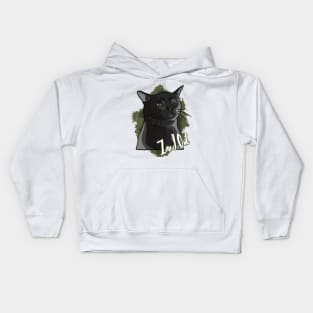 Zoned Out Black Cat Kids Hoodie